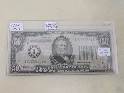 1934 $50 LGS FRN Minneapolis Fr. 2102. Very Nice Condition - Image 1 of 4