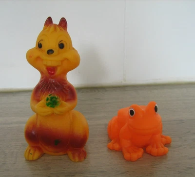 2 Ancien Jouet POUET Ecureuil & Grenouille - Photo 1/4