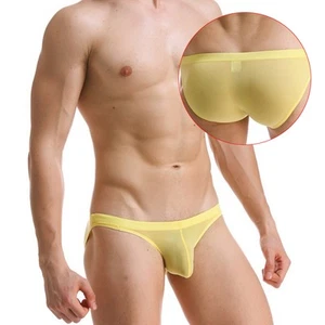 Men's Ice Silk Underwear Briefs Ultra thin Transparent Thong Low Ris!ME Nm - Picture 1 of 14