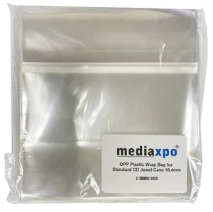 200 OPP Plastic Wrap Bag for Standard CD Jewel Case 10.4mm - Photo 1/2