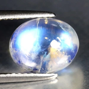 3.22 ct AAA Exquisite Oval Cabochon (10 x 8 mm) Natural Rainbow Blue Moonstone - Picture 1 of 1