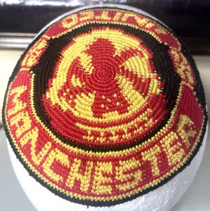 United Manchester Football Knitted Skullcap Kippah Yarmulke Yamaka Kippa Cap 5" - Picture 1 of 4