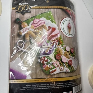 Christmas Fairy Embroidery Stocking Kit - 18" Felt Applique with Bonus Ornament - Picture 1 of 6
