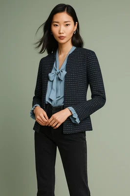 Chaqueta Blazer DOLAN Anthropologie TWEED Dark Academia VOLANTES PEPLUM Coco LADY S Foto 1 de 4