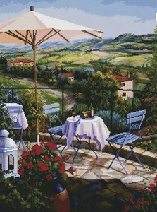 NOB Dreamer Designs Balkon mit Blick auf Weinberge Diamant Leinwand Kit - Bild 1 von 6