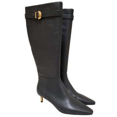 Donna Karen New York Mujeres Clari Botas de Vestir Altas Talla EE. UU. 8,5 M Cuero Negro Foto 1 de 4