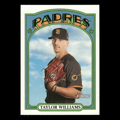 Taylor Williams #369 2021 Topps Heritage San Diego Padres Baseball Card MLB - Image 1 of 3