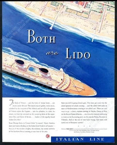 1937 S.S. Conte de Savoia barco arte línea italiana crucero viaje vintage anuncio impreso - Imagen 1 de 7