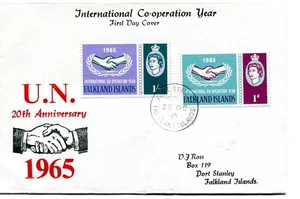 Falkland Islands 1965 International Co-operation Year set on illustrated f.d.c. - Picture 1 of 1