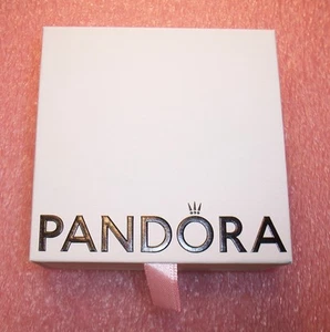 EMPTY PANDORA BRACELET OR CHARM BOX 3-1/2x3-1/2" W/ TISSUE & BLACK VELVET NEW - Picture 1 of 5
