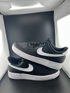 nike air force 1 black white pebbles leather brand new size 12 no box lid  - Picture 1 of 6