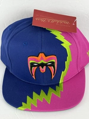 Ultimate Warrior - WWF/WWE - Sombrero Mitchell & Ness Azul/Rosa SnapBack - Nuevo con Etiquetas Foto 1 de 4