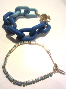 Anthropologie Serafina Blue Chain Bracelet and prong set bracelet - Picture 1 of 7