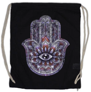 HAMSA Turnbeutel Hand India of Fatima Symbol Insigna Islam Muslim Insignia - Picture 1 of 1