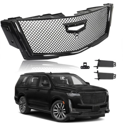 Front Bumper Grille Honeycomb Grill Black Mesh For Cadillac Escalade 2015-2020 - Image 1 of 4