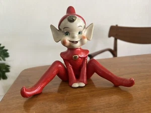 Vintage Wales Keramik Pixie Elfe 8” lange Figur 1950’s Weihnachten Japan - Bild 1 von 11