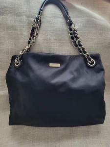Kate Spade New York Lined Nylon Tote with Patent Leather Trim Black Neoprene - Picture 1 of 9