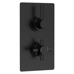 Hudson Reed Tec Pura Concealed Shower Valve with Diverter Dual Handle Matt Black - Picture 1 of 5