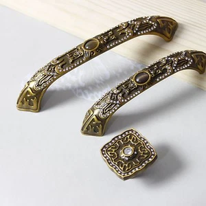 Manija de armario de cristal de bronce antiguo de lujo 54111295 - Imagen 1 de 10