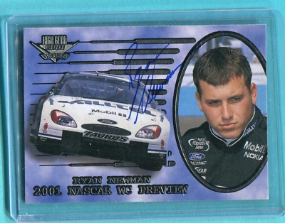 RYAN NEWMAN ALLTEL 2001 PRESS PASS CARD AUTOGRAPHED NASCAR LEGEND - Image 1 of 3