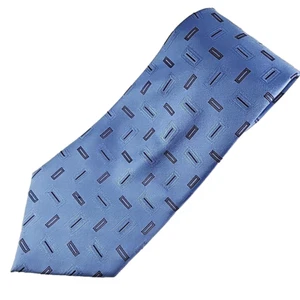 Andrew Fezza Light Blue Geometric Silk Necktie - Like New - Picture 1 of 4
