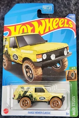 Hot Wheels Range Rover Classic Yellow 159/250 Mud Studs 4/5 2022 - Image 1 of 2