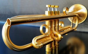JP by Taylor U.K. Satin Gold Custom Bb Trumpet- Professional (Heavy Weight) - Picture 1 of 8