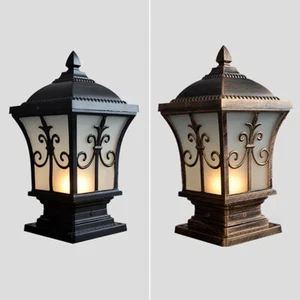 Outdoor Pillar Lamp Yard Post Lights Garden Home Pillar Lighting Glass Post Lamp - Picture 1 of 15