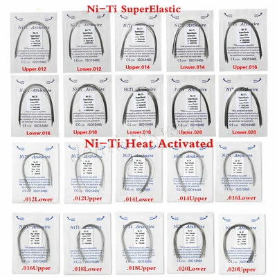100X Alambres Dentales Ortho Arco Redondo Súper Elásticos/Niti Calor Térmico Activado EE. UU. Foto 1 de 4