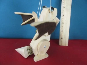 297. Mobile Dragons by Wupper Airlines Wooden Wings of Suede Flap Green Eyes - Bild 1 von 7