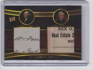 2022 Pezzi del Passato George Washington Thomas Jefferson DUAL RELIQUIA STORICA - Foto 1 di 1