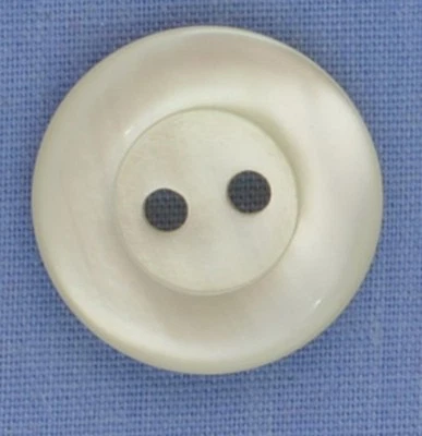 16mm Cream / Pearl Shell 2 Hole Button (per button) - Image 1 of 3