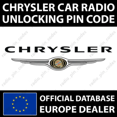 CHRYSLER RADIO PIN CODE 300 CROSSFIRE GRAND VOYAGER PACIFICA PT CRUISER SEBRING - Bild 1 von 4