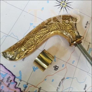 Designer Brass Handle for Antique Style Victorian Cane Wooden Walking stick Gift - Picture 1 of 2