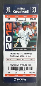 2012 Tampa Bay Rays vs Detroit Tigers Ticket Stub 4/12/12 Drew Smyly MLB Debut! - Picture 1 of 2
