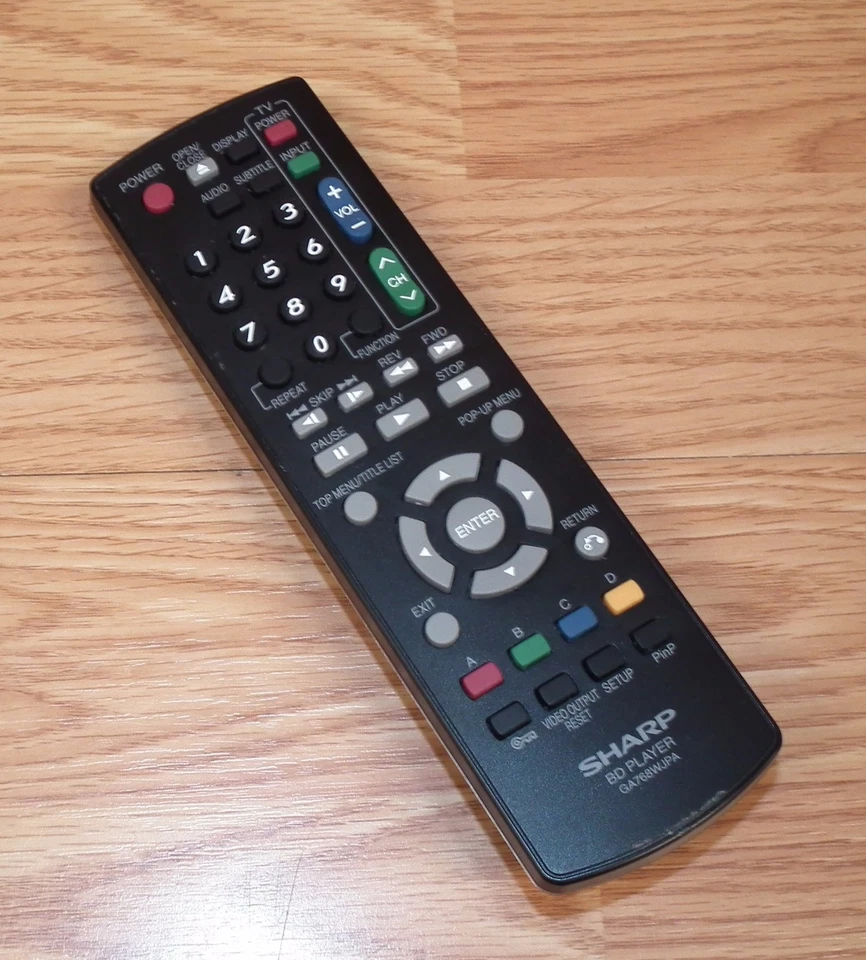 Genuine Sharp (GA768WJPA) BD Player Remote Control With Battery Cover  - Image 1 of 2