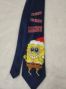 Nickelodeon Spongebob Squarepants I Do Believe SSS Santa! Christmas Tie Necktie - Picture 1 of 6