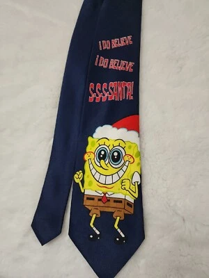 Nickelodeon Bob Esponja Pantalones Cuadrados I Do Believe SSS Santa! Corbata Navidad Corbata Foto 1 de 4