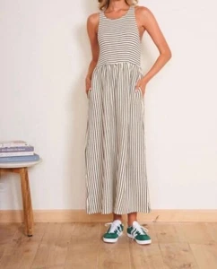 dRA Los Angeles Anthropologie Womens Anzio Dress White Blue Stripes XS NEW - Picture 1 of 8