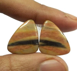 19.75 Ct Natural Zebra Jasper Fancy Cabochon Matched Pair Loose Gems 19x15.8 MM - Picture 1 of 3