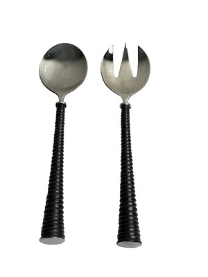 Michael Aram 2 piezas. Juego de servir tenedor y cuchara ~mango de metal en espiral~ Foto 1 de 4