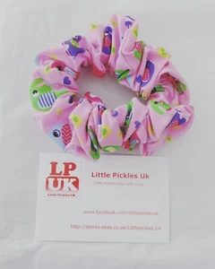 Accessoires, Haar Scrunchies, Handarbeit, Fun, Elefanten auf rosa - Bild 1 von 1