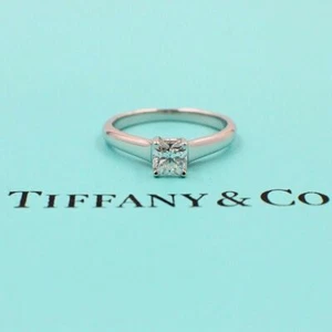 Tiffany & Co Lucida Platinum Diamond Engagement Ring 0.46 tc E VVS1 - Picture 1 of 12