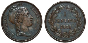 VENEZUELA 1 CENTAVO 1852 Y#3.2 - Imagen 1 de 1