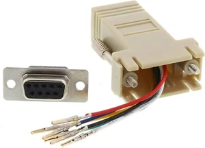 DB9 Female DB9F to RJ11 RJ12 6P6C Telephone Phone 6 Wires Modular Serial Adapter - Picture 1 of 2