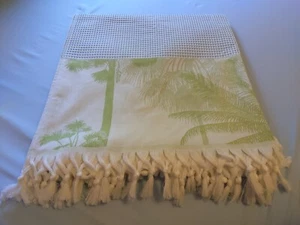 Yves Delorme Beach Towel Key West Lagon Fringe 70x78" Made In France NWT - Picture 1 of 11