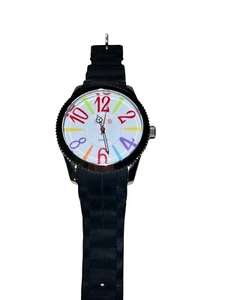 Crayo Colorful Numerals w/ Black Silicone Strap Unisex Watch Working - Picture 1 of 3