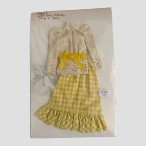 Vintage Barbie Clothes Best Buy Doll Outfit #3205 Yellow Gingham Skirt Top Shoes - Picture 1 of 5