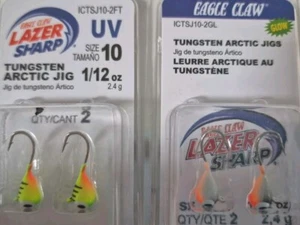 Eagle Claw Tungsten Artic Jig 1/12 oz Size 10 Firetiger & Glow - Picture 1 of 1