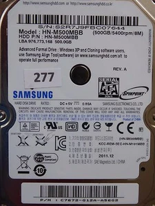 500 GB Samsung HN-M500MBB | 2011.12 | PCB: M8_REV.03 #277 - Imagen 1 de 2